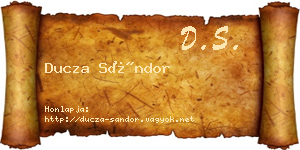 Ducza Sándor névjegykártya