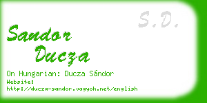 sandor ducza business card